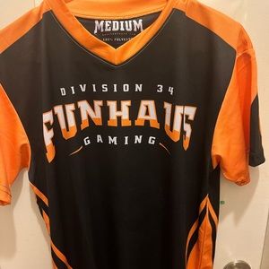 Fun Haus division 34 gaming orange and black medium jersey